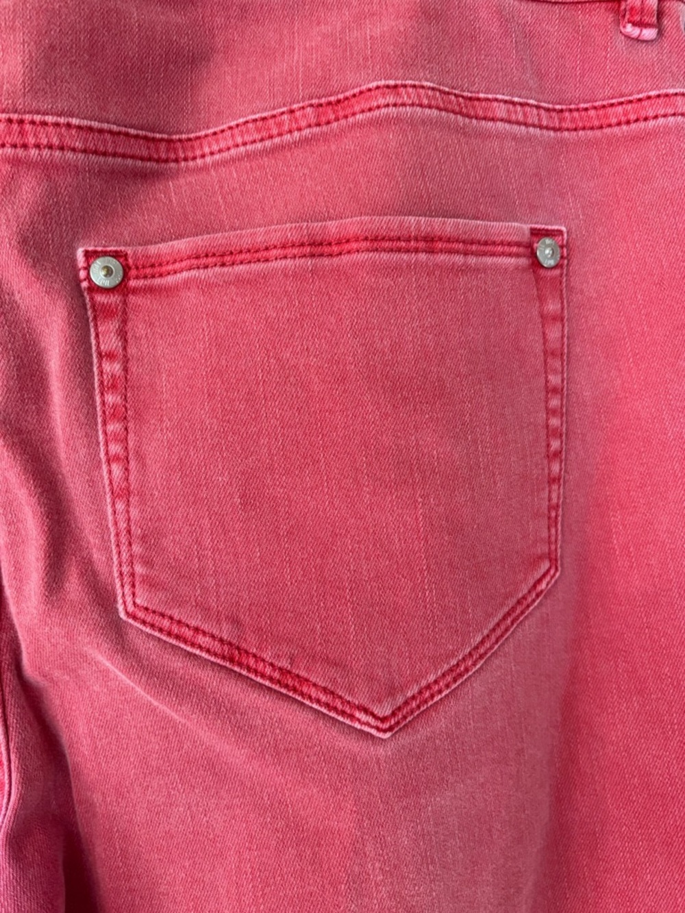 J. Jill Denim Authentic Fit Cropped Denim 12 Jeans Pink Lt Red Stretch - Picture 4 of 7